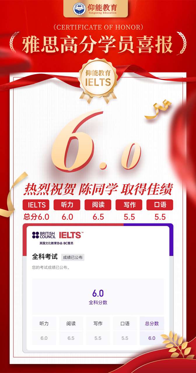 雅思喜报